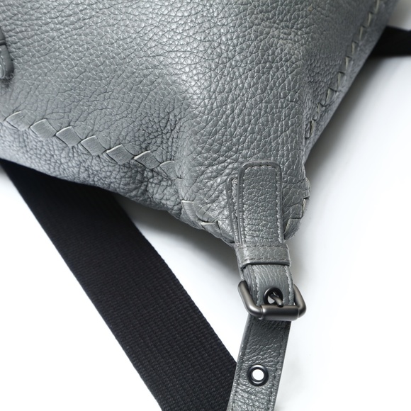 BOTTEGA VENETA Gray Leather Intrecciato Backpack main image 12